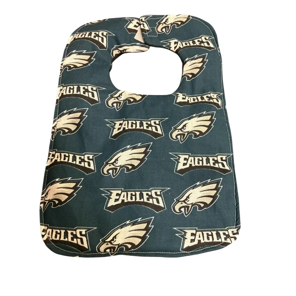 Philadelphia Eagles NFL Baby Bib Midnight‎ Green Black Hook and Loop Closure